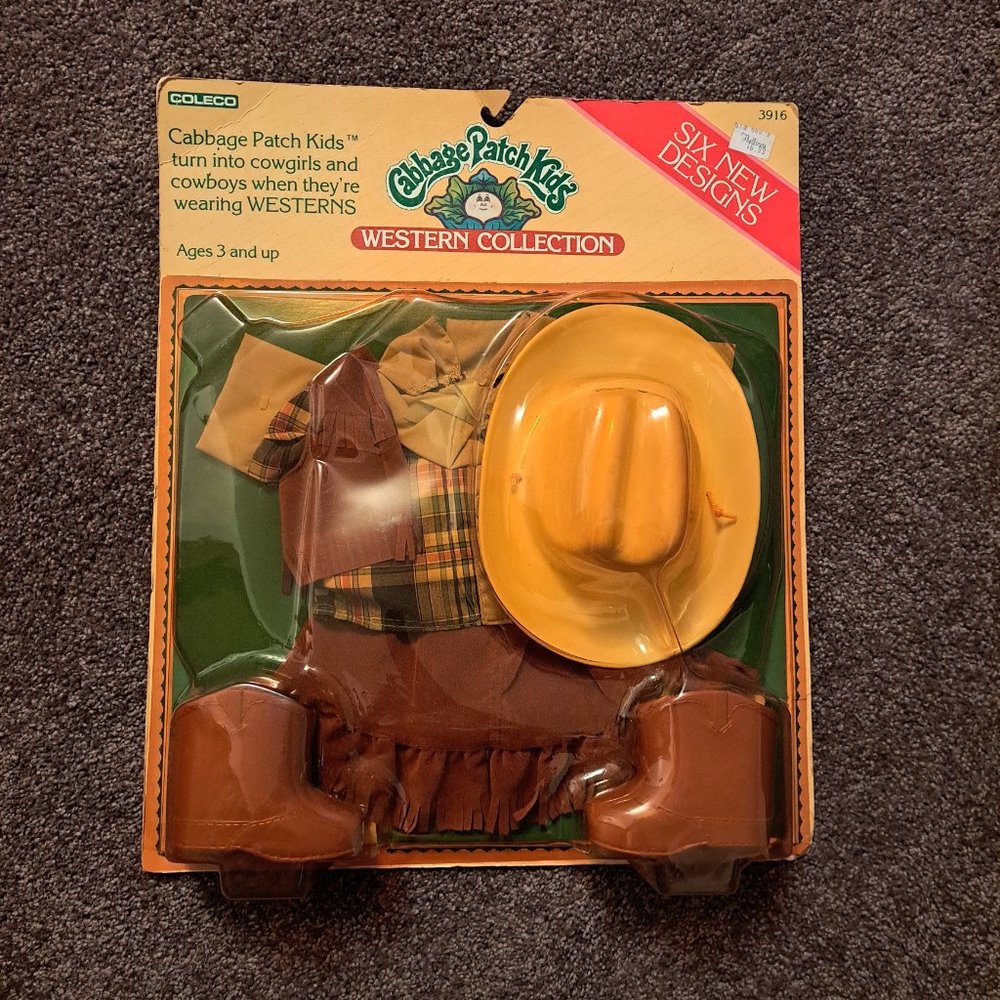 NWT Vintage 1984 Coleco Cabbage Patch Kids Cowgirl Western Collection Outfit